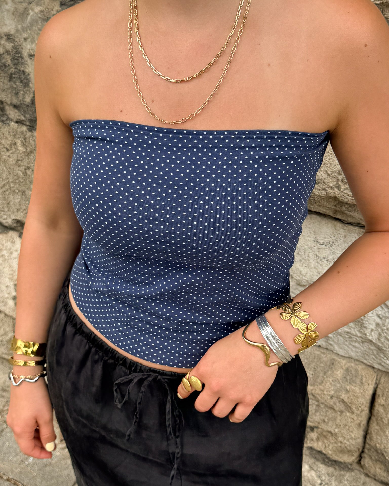 Phelia Bandeau Top - Navy - GOLDEN DAYS LABEL