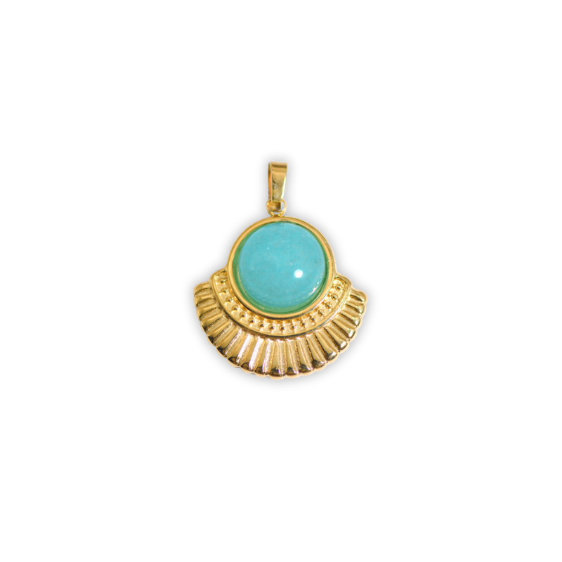 Chrysopras Stone Pendant - GOLDEN DAYS LABEL