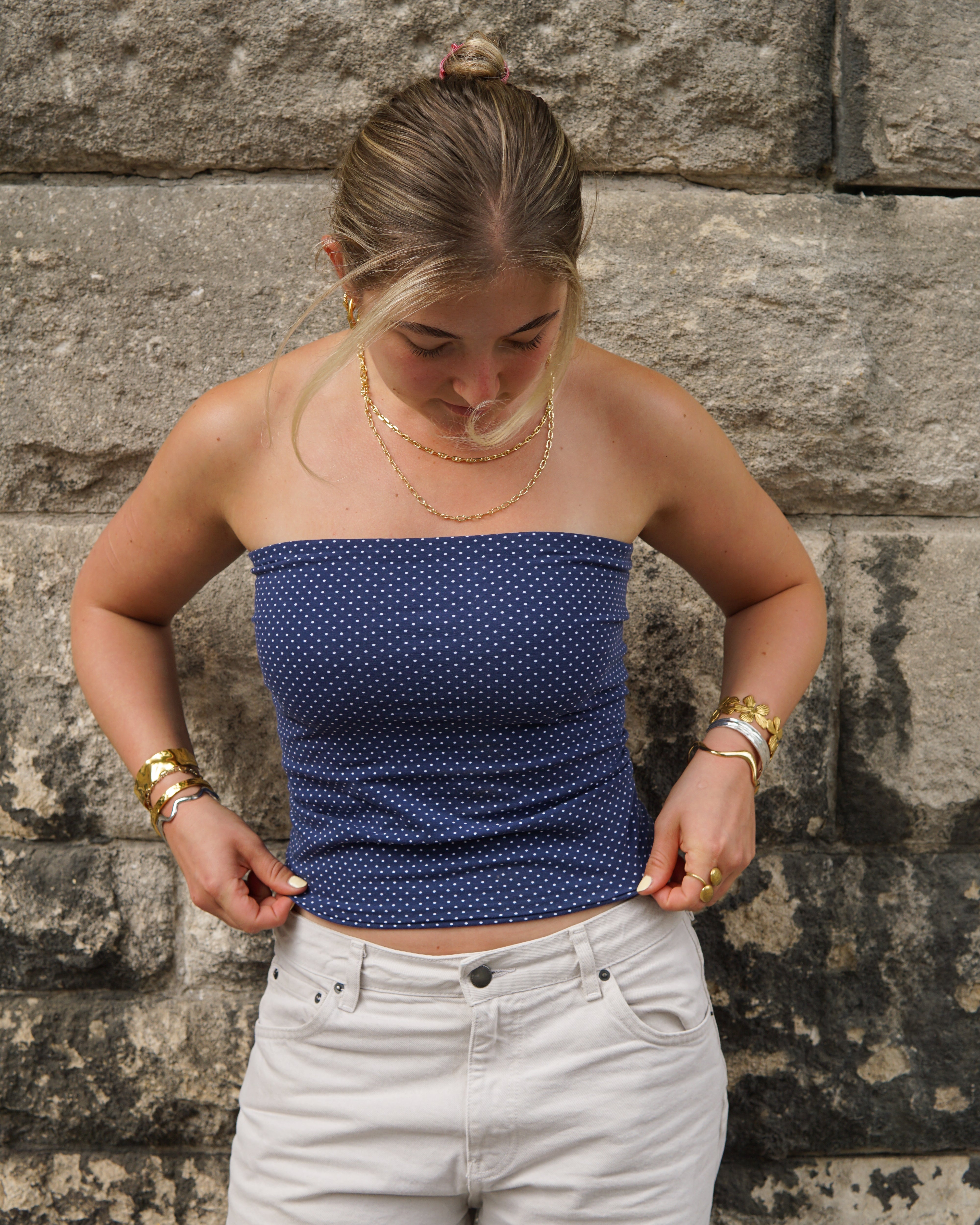 Phelia Bandeau Top - Navy - GOLDEN DAYS LABEL